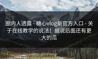 圈内人透露 - 糖心vlog新官方入口 - 关于在线教学的说法！据说后面还有更大的瓜